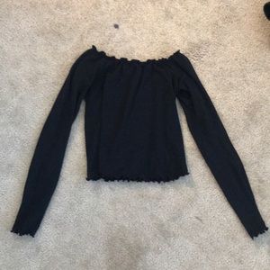 Black off the shoulder crop top